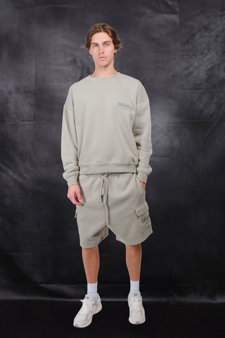 Textured logo Originals Tonal Hd Crew for casual style
#color_sage