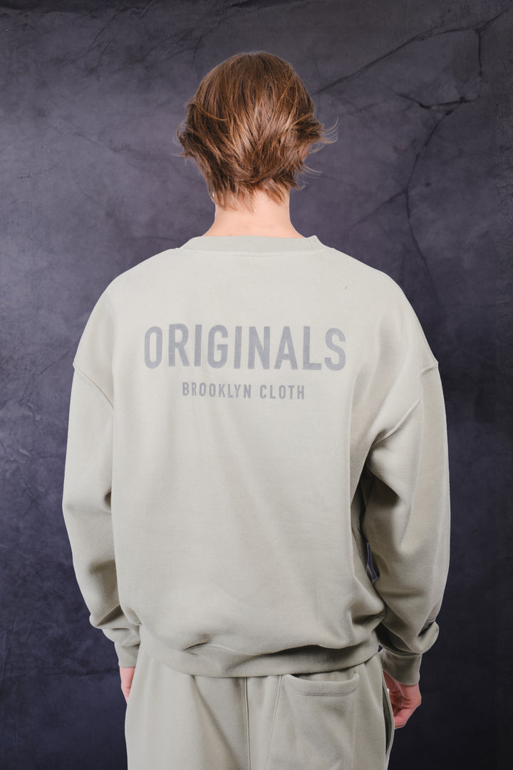 Relaxed fit Originals Tonal Hd Fleece Crew by Brooklyn Cloth
#color_sage