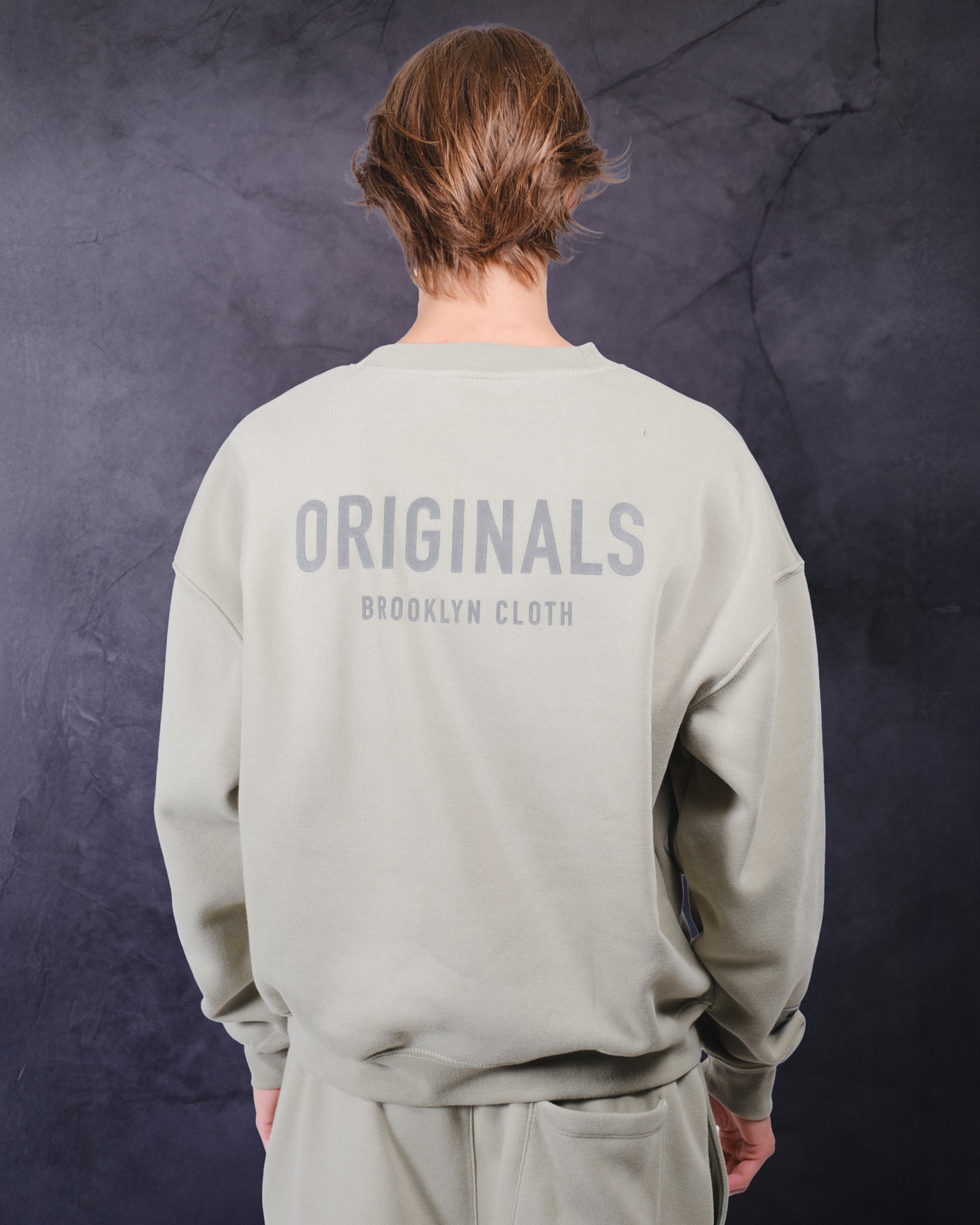 Oversized fit Originals Tonal Hd Fleece Crew by Brooklyn Cloth
#color_sage