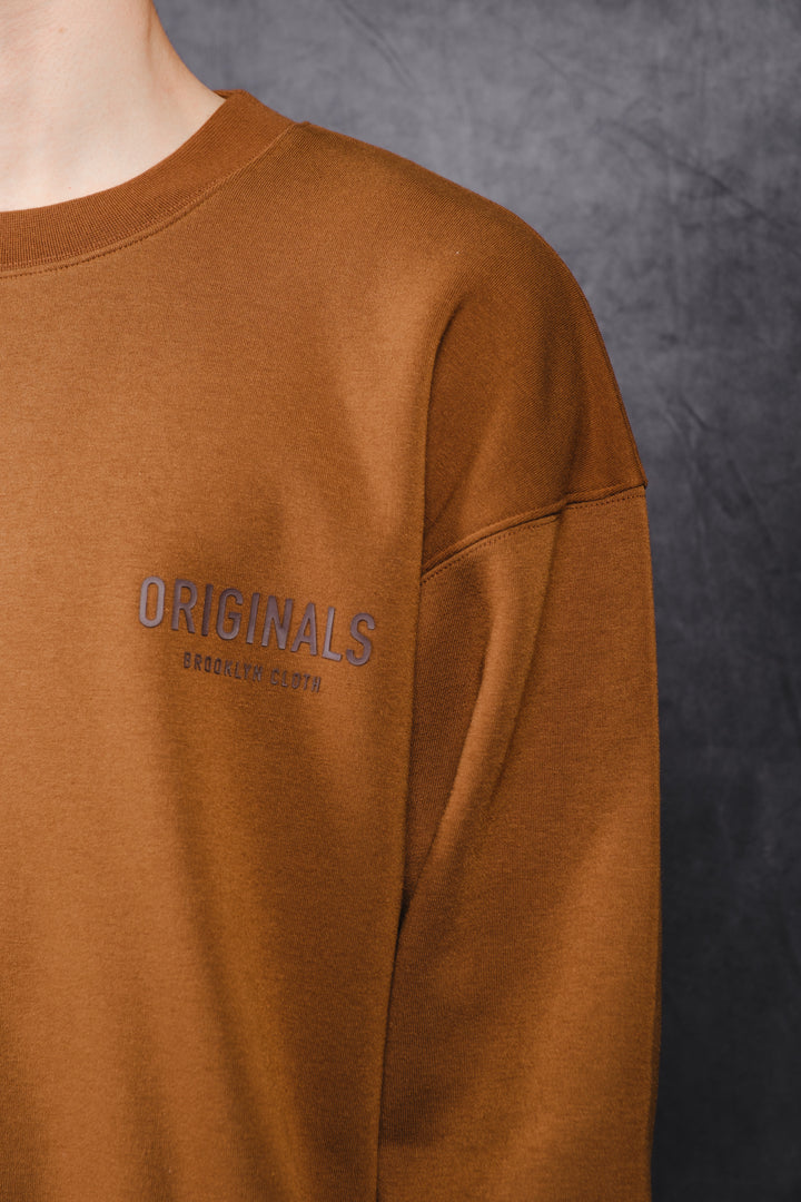 Brooklyn Cloth Originals Tonal Hd Fleece Crew with ribbed cuffs
#color_toffee