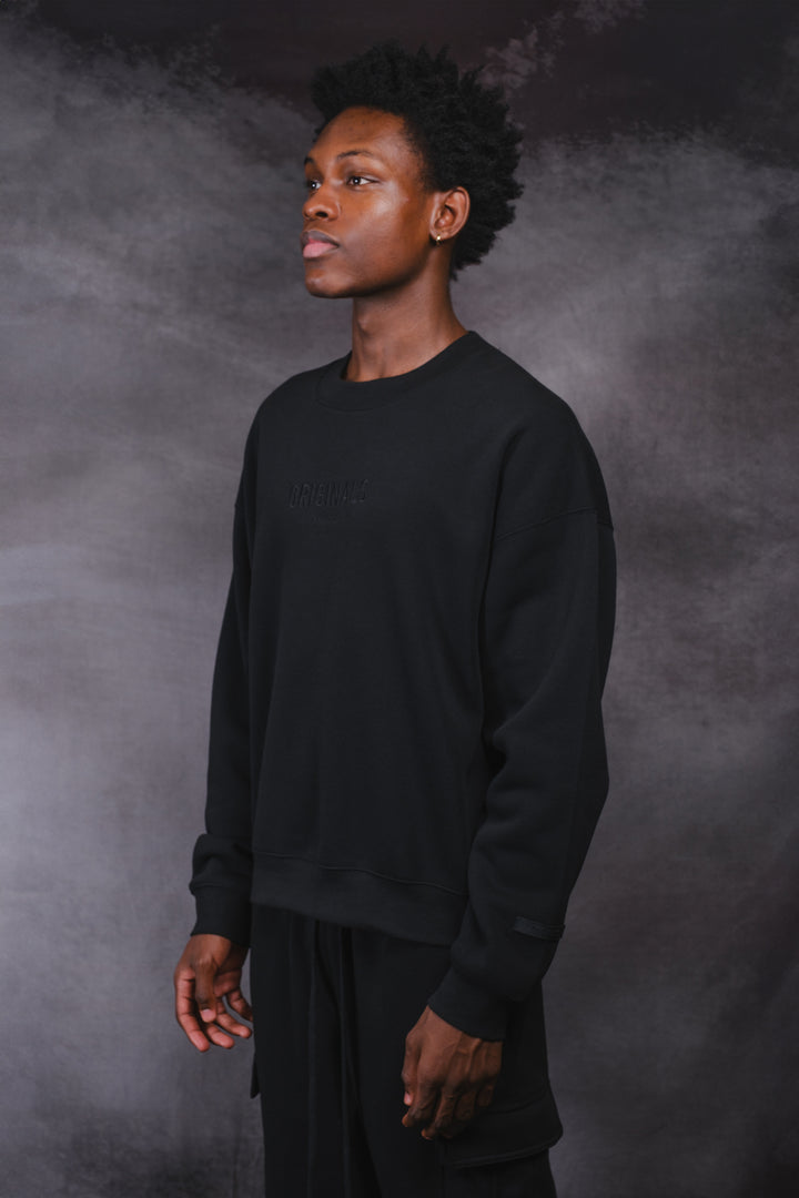 Brooklyn Cloth Originals Crew Neck with tonal embroidered details
#color_black