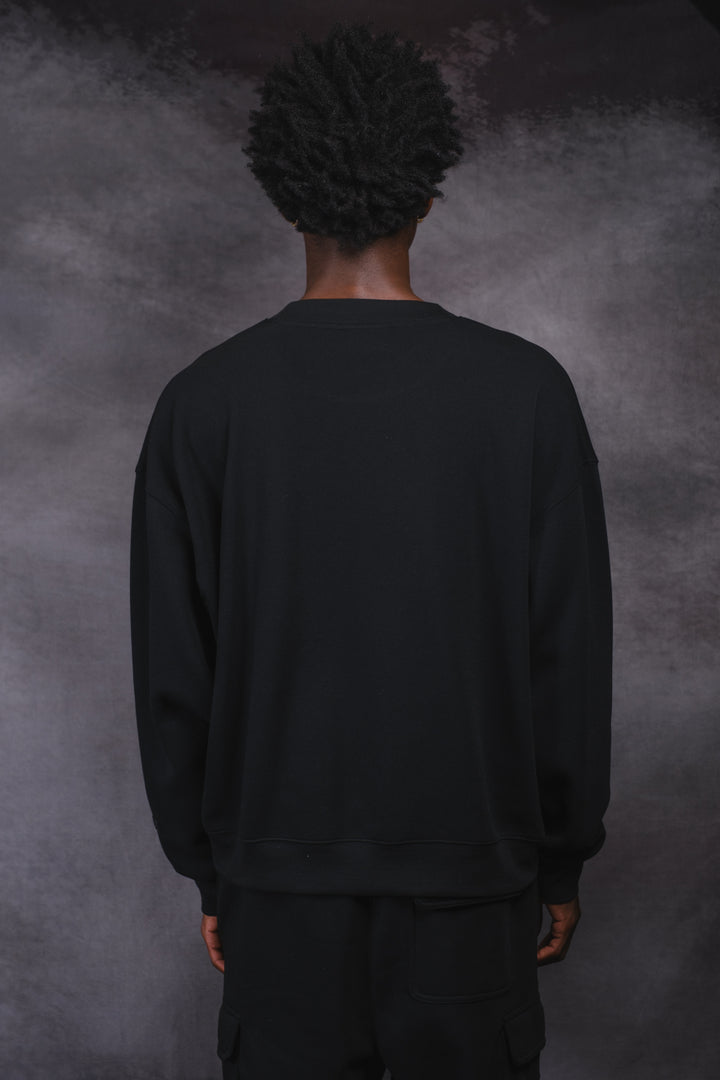 High-quality Brooklyn Cloth Fleece Crew Neck with tonal embroidery
#color_black