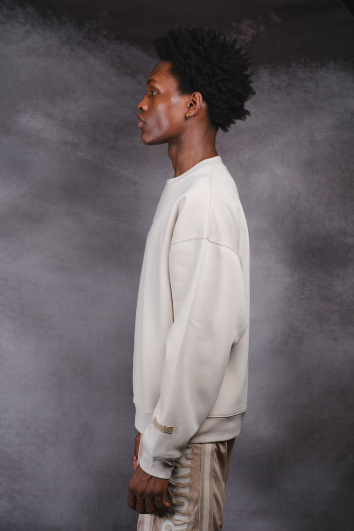 Brooklyn Cloth Originals Crew Neck with tonal embroidered fleece
#color_sand