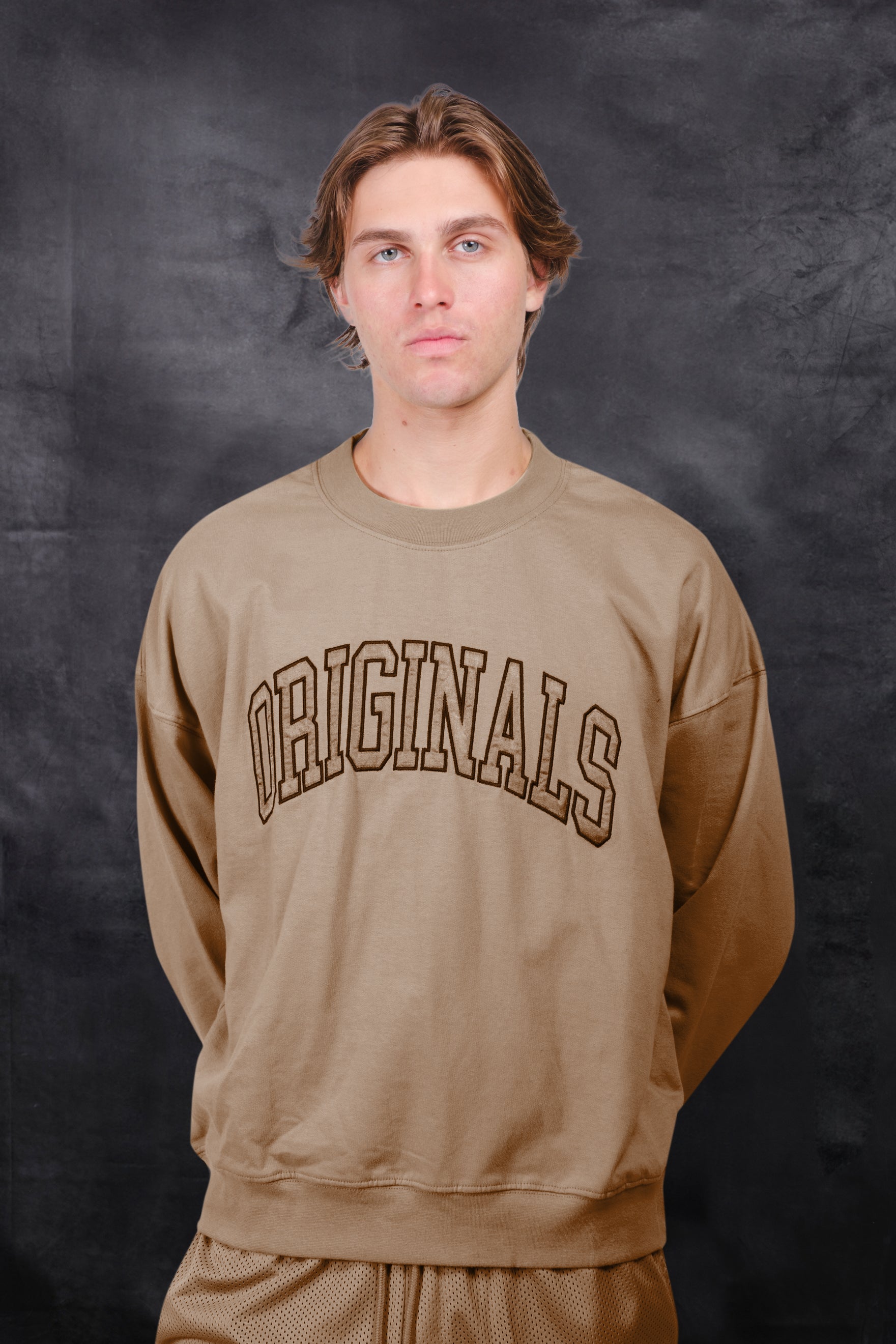 Originals Satin Applique Crew | Men's Tops | Brooklyn Cloth Originals Satin Applique Crew | Men's Tops | Brooklyn Cloth