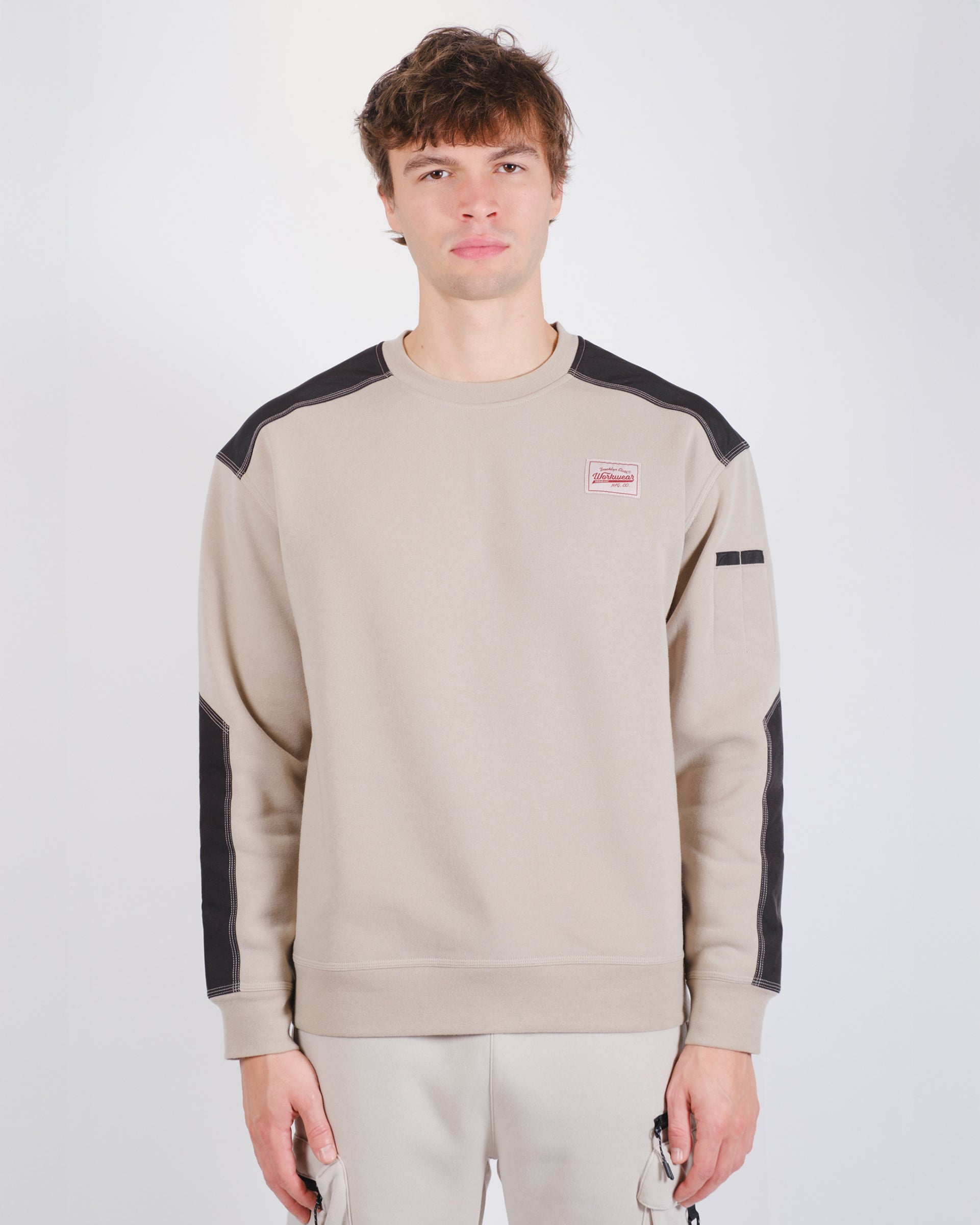 Workwear Blocked Fleece Crew | Men's Tops | Brooklyn Cloth
