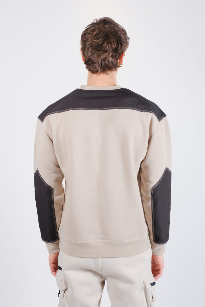 Cozy Workwear Blocked Fleece Crew 
#color_pumice-stone