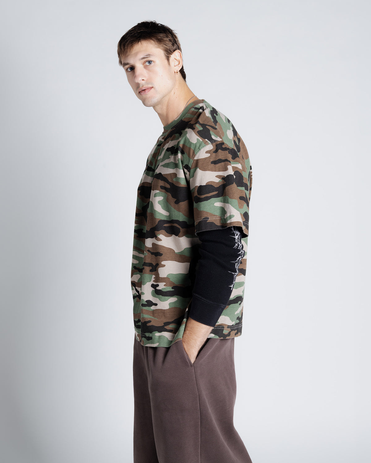 Barbed Wire Woodland Camo Thermal in Woodlawn camo