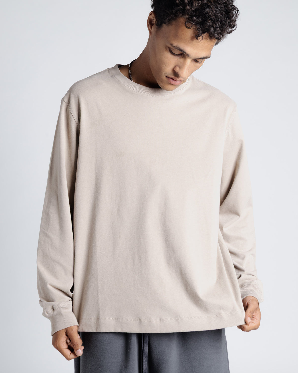 The Daily Heavyweight Long Sleeve Tee in Cream