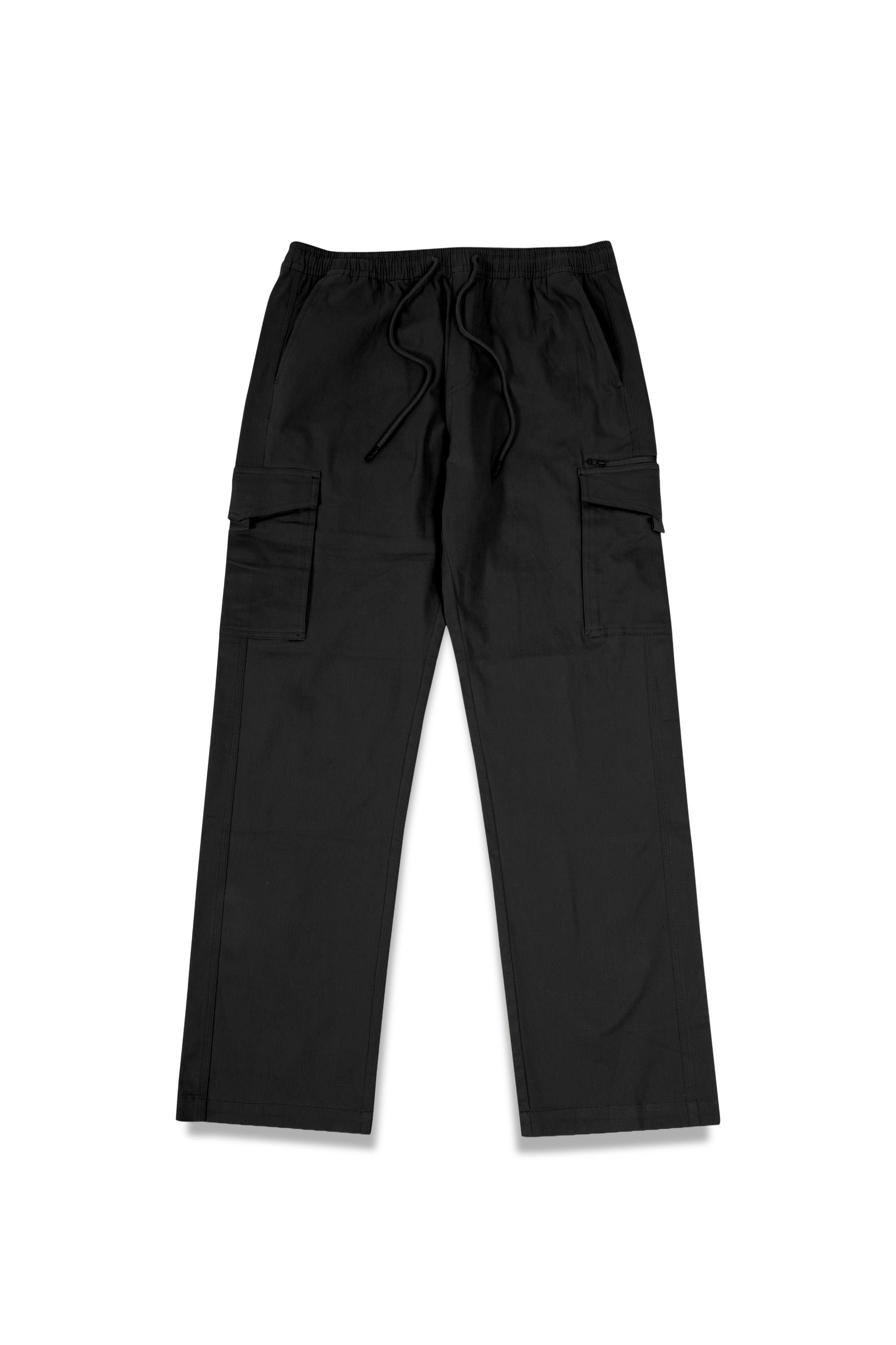 black woven twill tie detail velcro waist cargo