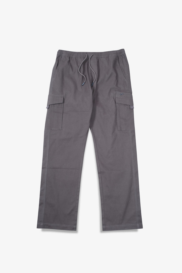 Functional twill cargo pants for men with convenient zip pocket design
#color_charcoal-grey