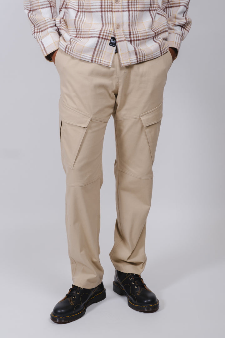 Adjustable waistband twill joggers with functional diagonal pockets
#color_khaki