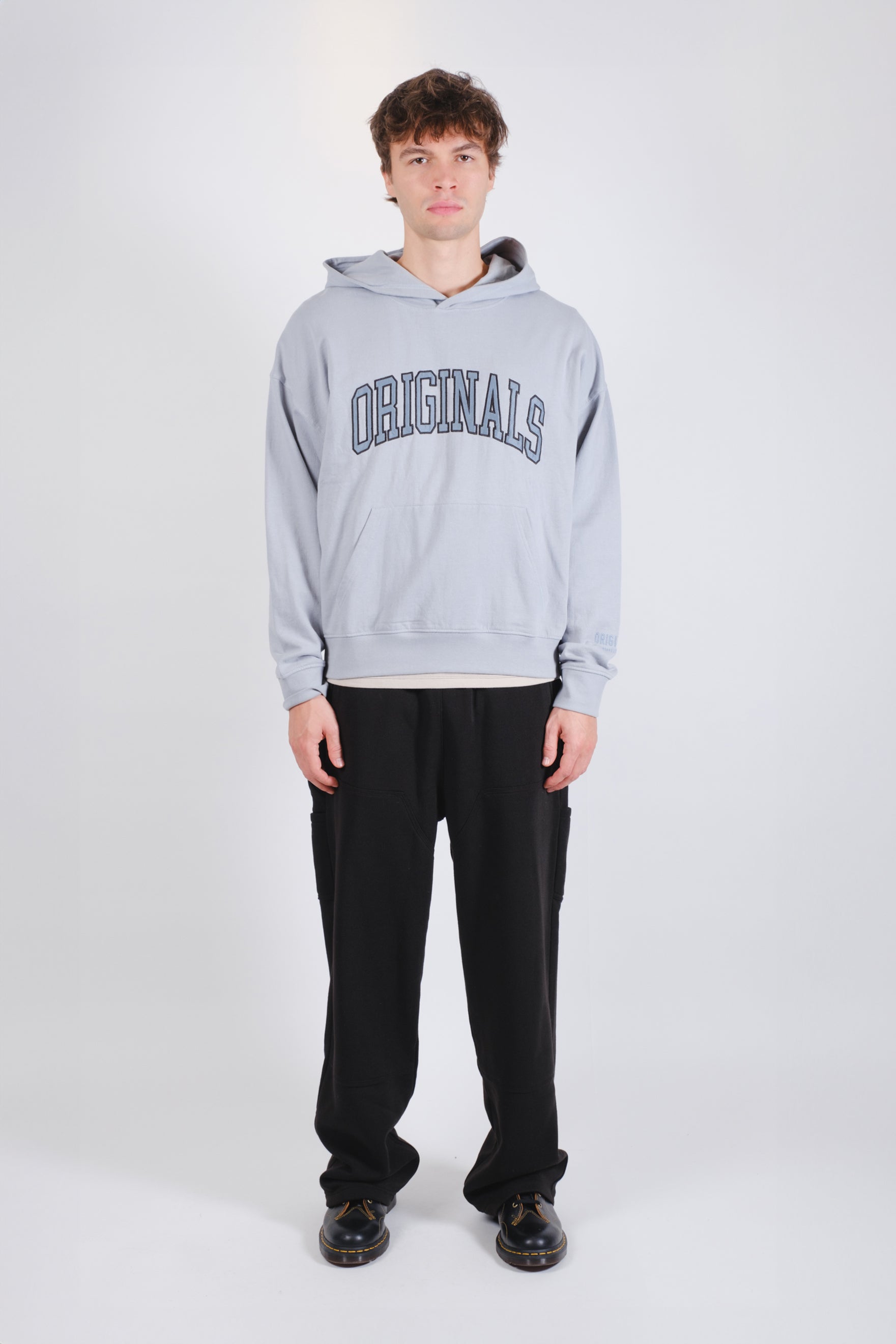 Brooklyn Cloth relaxed fit fleece carpenter pants with practical storage pockets
#color_black