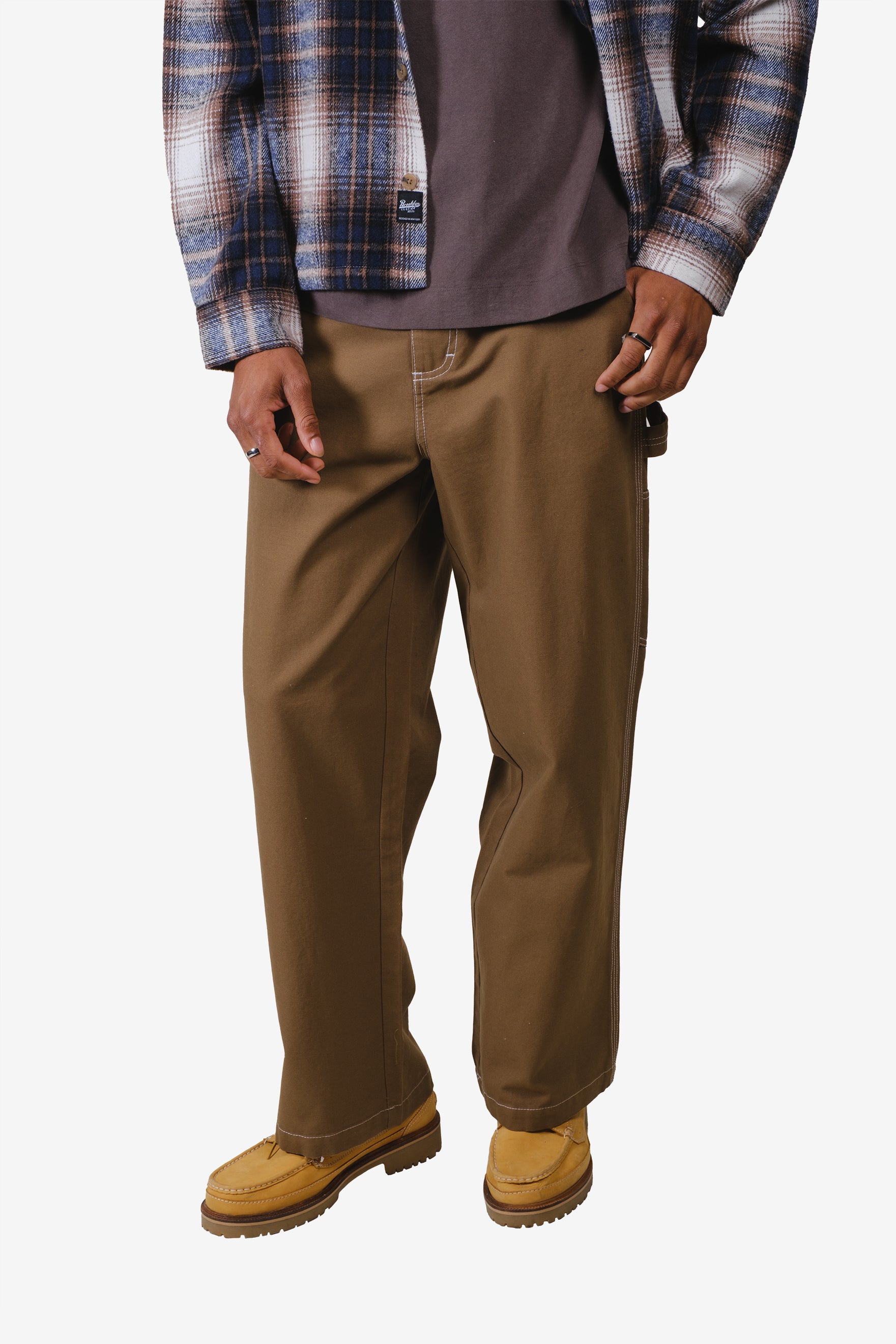 Back Elastic Waist Canvas Pant