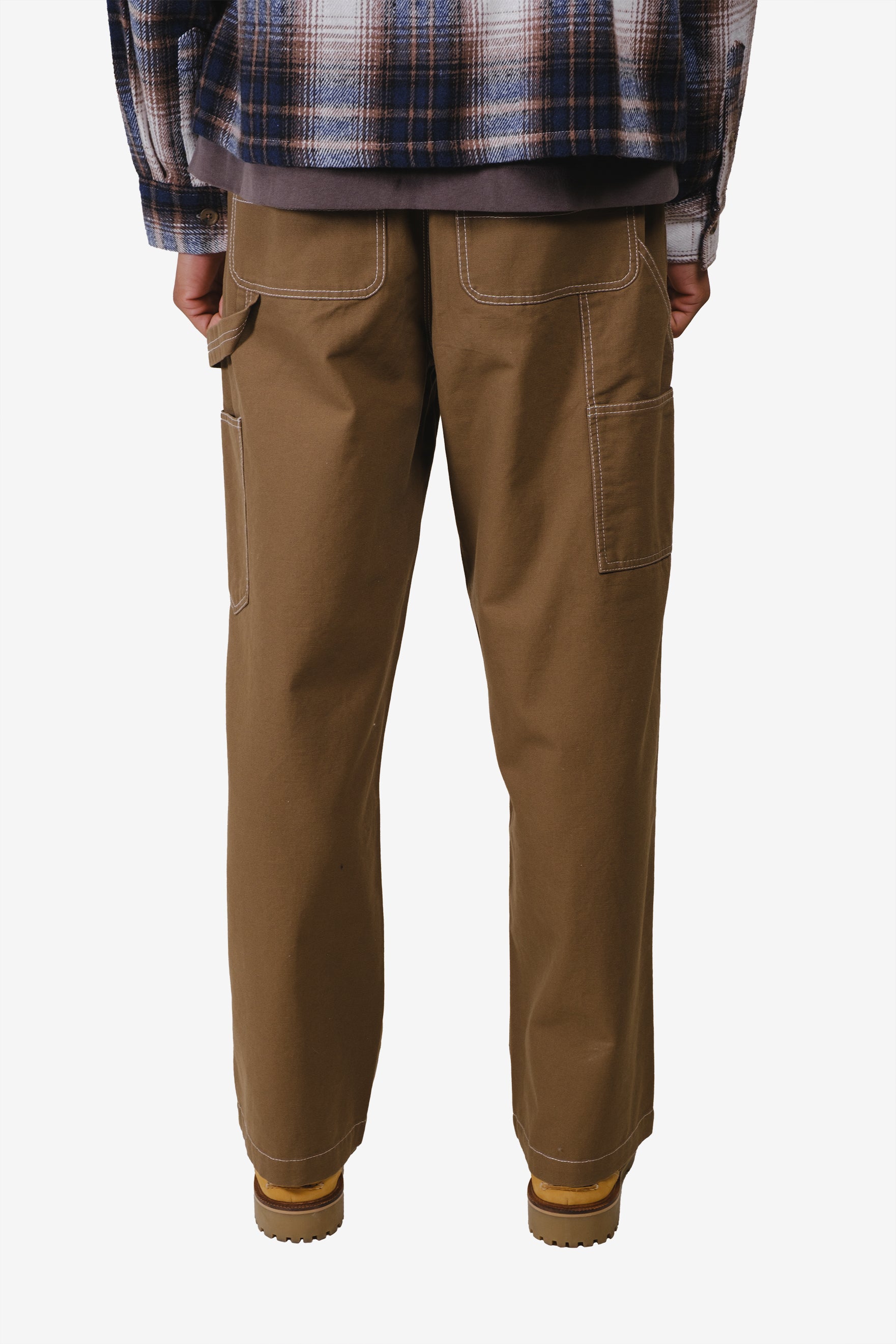Back Elastic Waist Canvas Pant