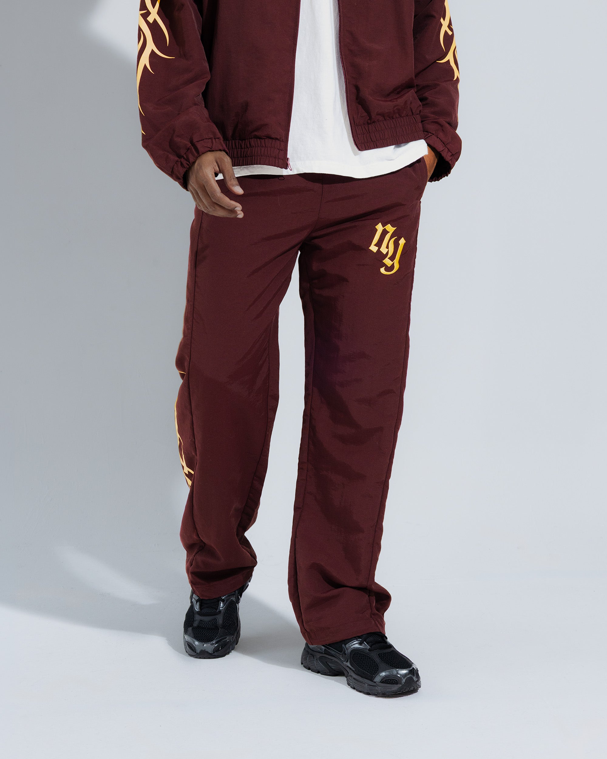 NY Origin Track Pant in Burgundy