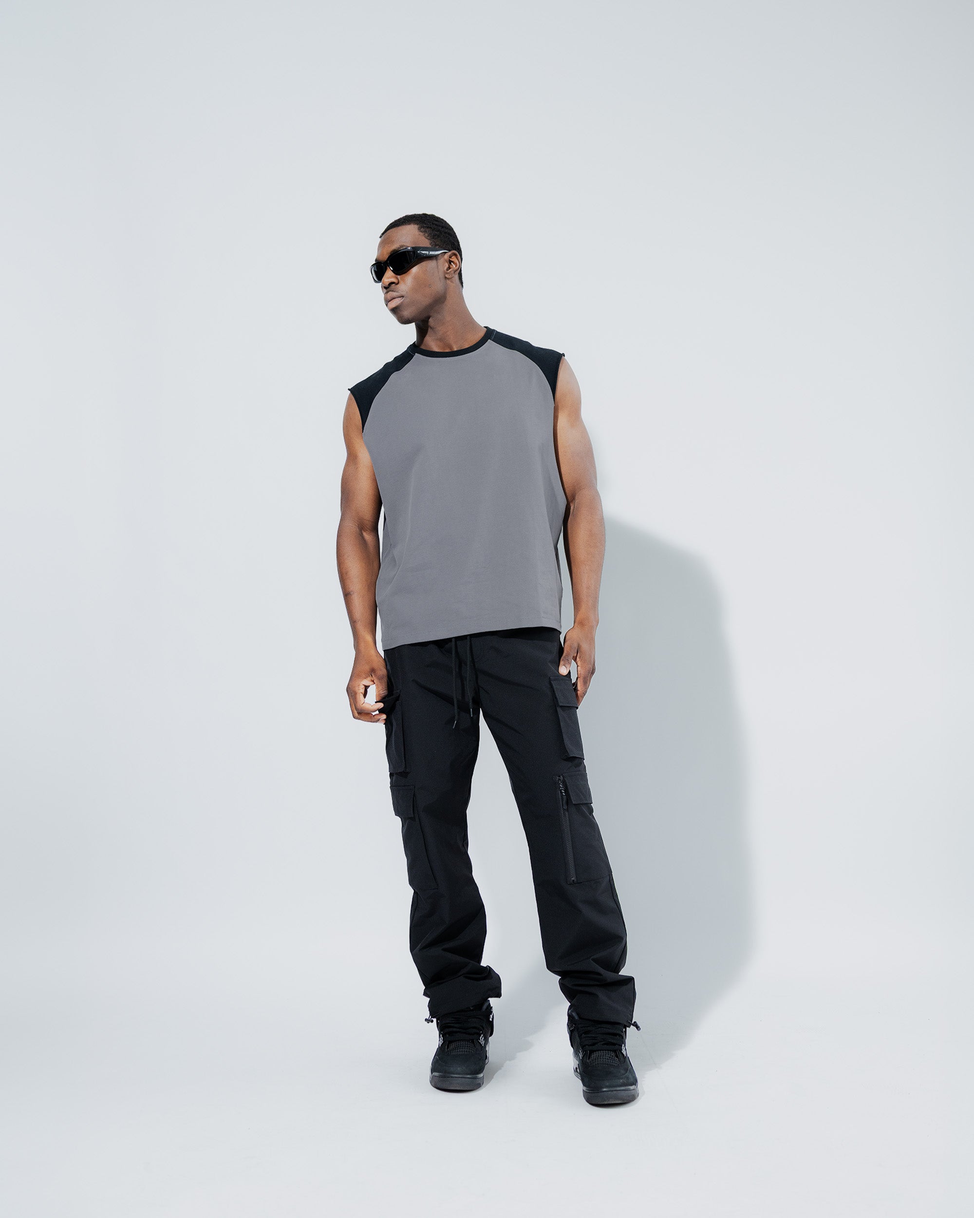 Stretch Nylon Utility Pant in Black