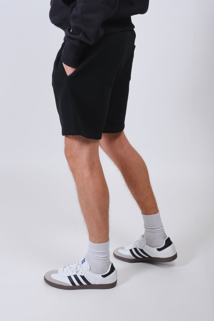 2 Pack Fleece Shorts with zip pocket  by Brooklyn Cloth
#color_pumice-stone/black