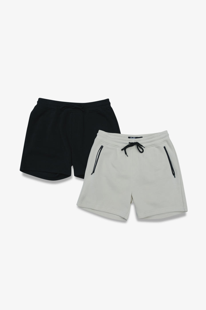 multi--pack fleece shorts #color_sand/black
