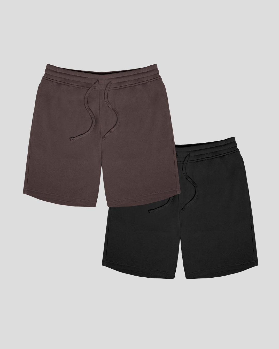 2 Pack 7" Fleece Shorts - Brown/Black