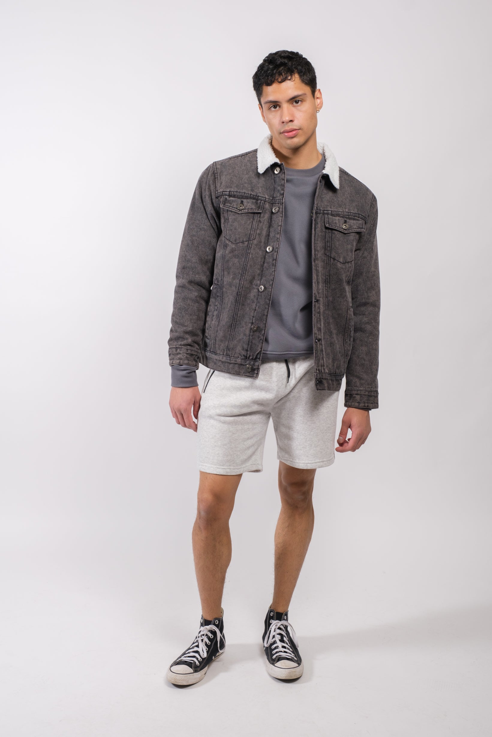 Soft fleece men's shorts with 7 inch inseam and  zip pocket
#color_oatmeal