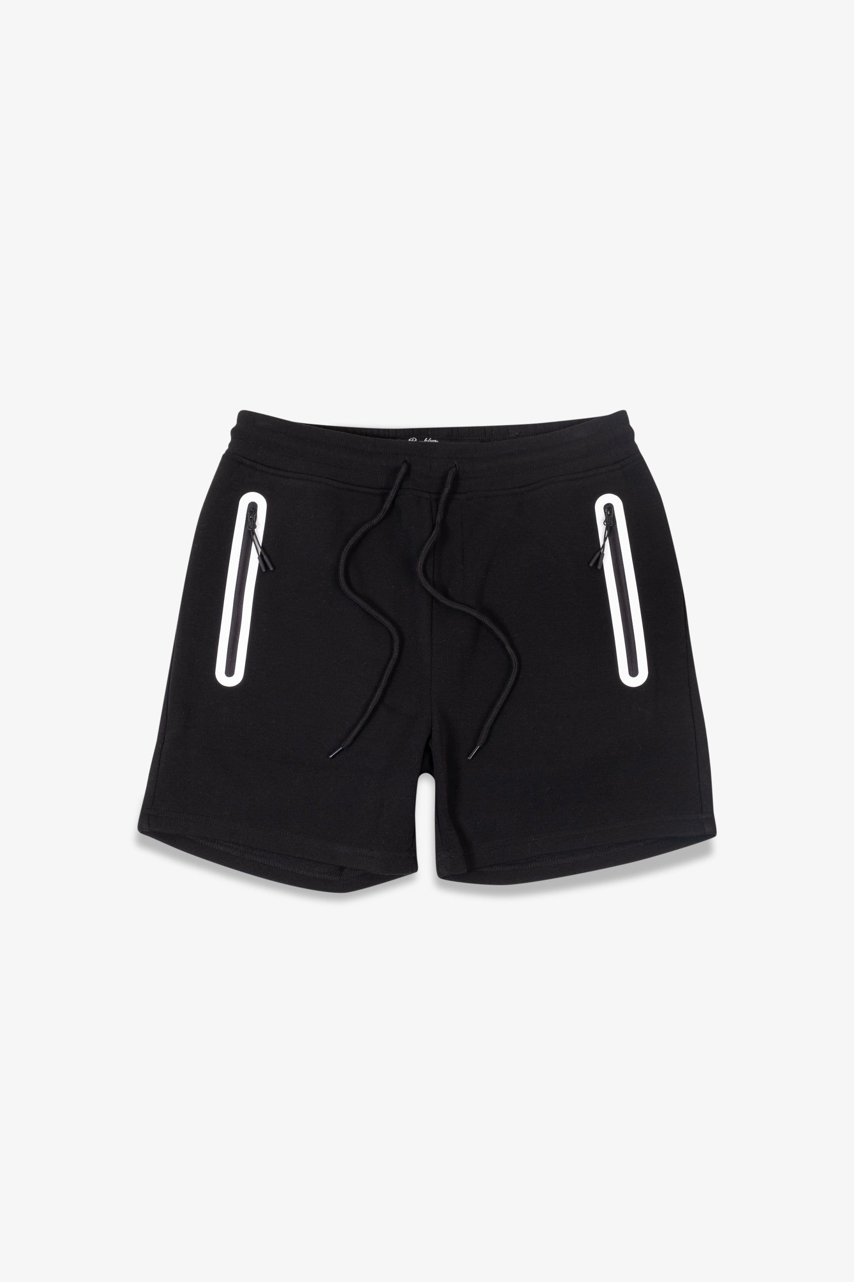 Comfortable 5 inch inseam Heat Seal Zip Pocket Short for men
#color_black and white