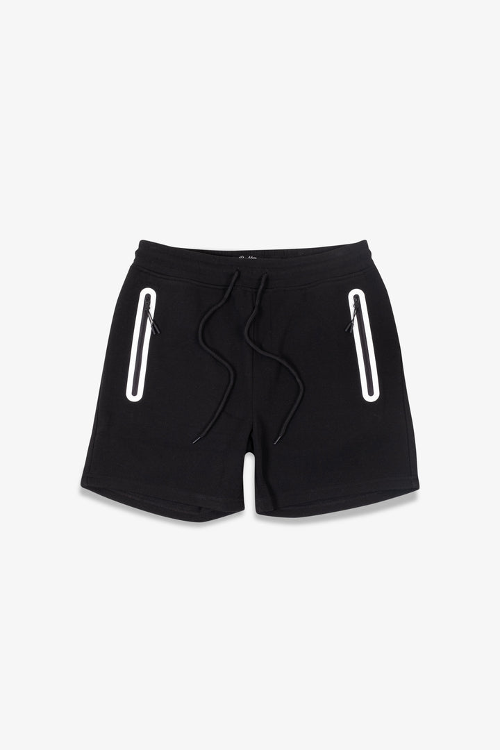 Comfortable 5-inch inseam Heat Seal Zip Pocket Short for men
#color_black-and-white