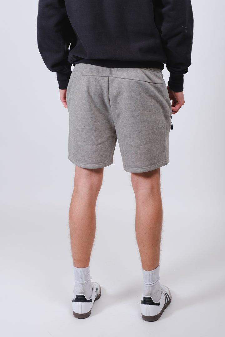 Men's 5-inch inseam shorts in grey with heat seal zip pocket
#color_dark-oatmeal
