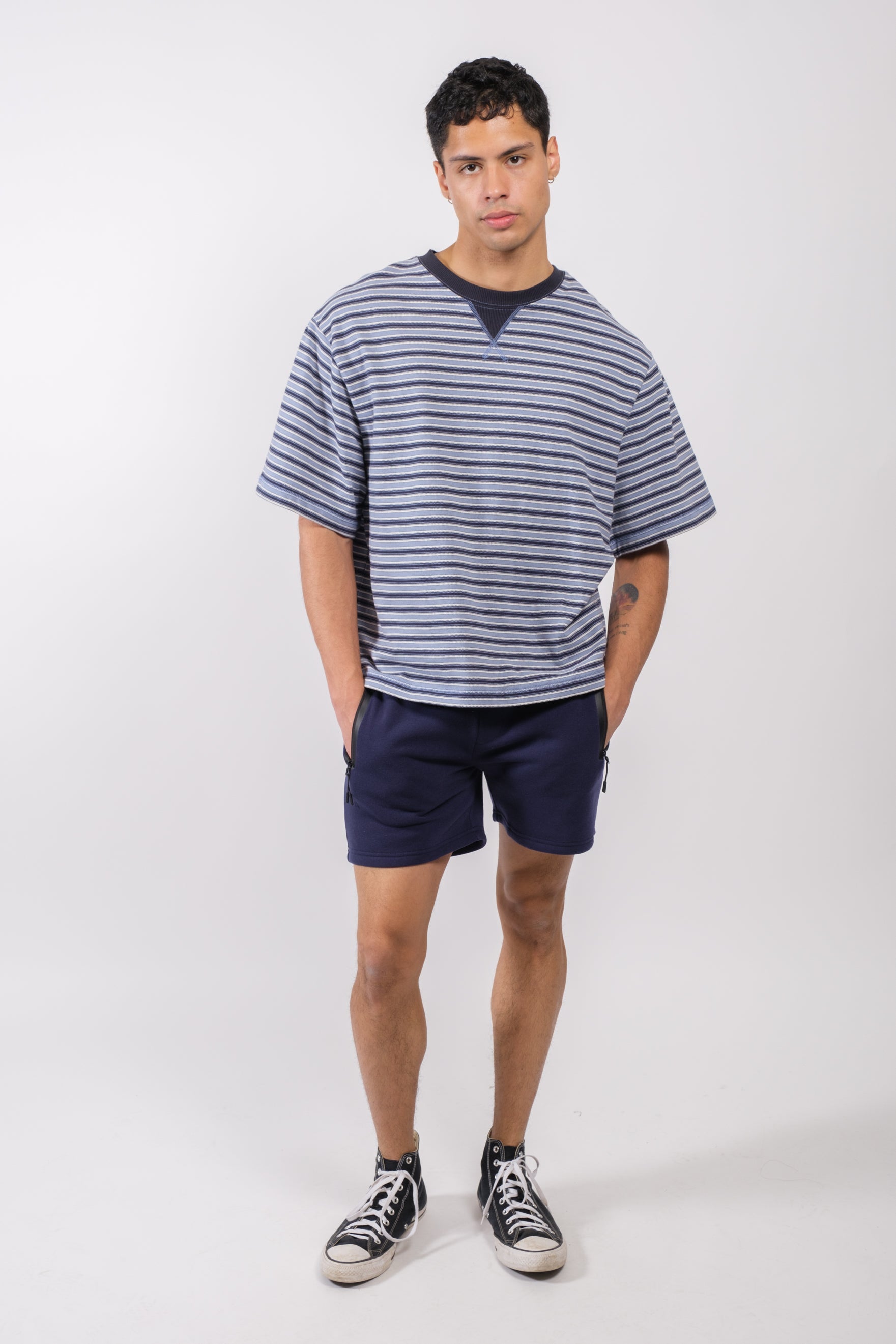 Brooklyn Cloth Versatile men's shorts with heat seal zip pocket 
#color_french-navy