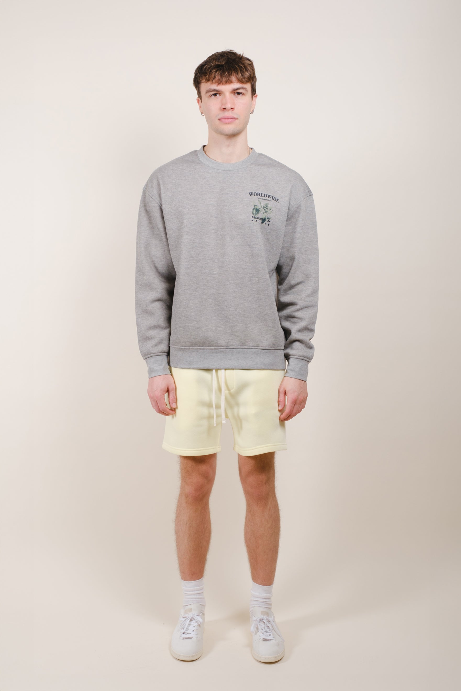 5 inch Core Fleece Shorts with soft texture and adjustable drawstring
#color_pastel yellow