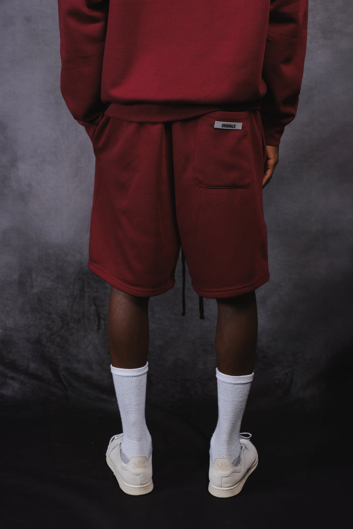 Comfy Originals Fleece Lounge Shorts #color_dark-cherry
