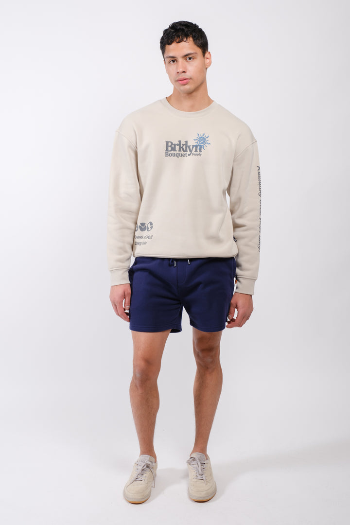 Brooklyn Cloth men’s fleece shorts with 5-inch inseam and zip pocket
#color_french-navy