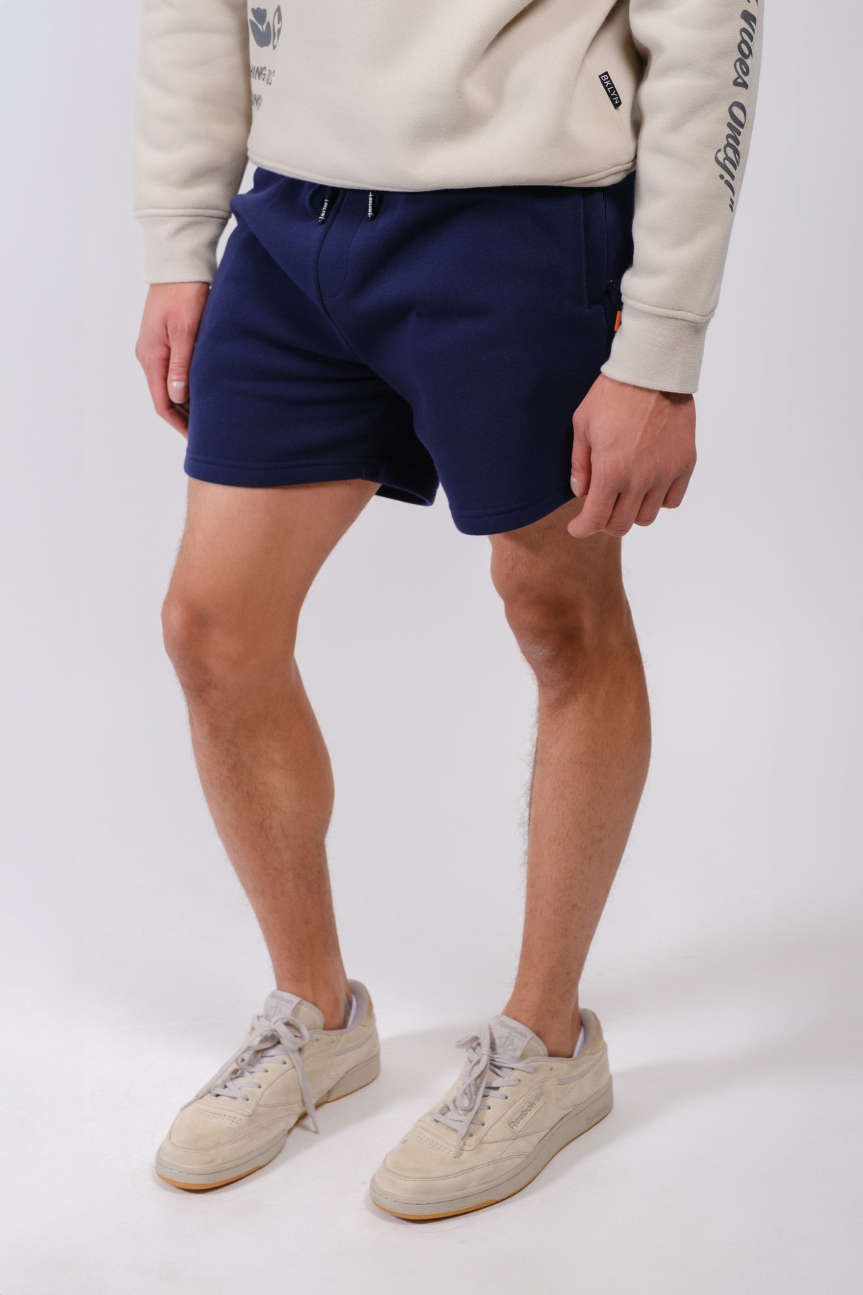 Brooklyn Cloth men’s 5 inch inseam Zip Pocket Fleece Short
#color_french navy