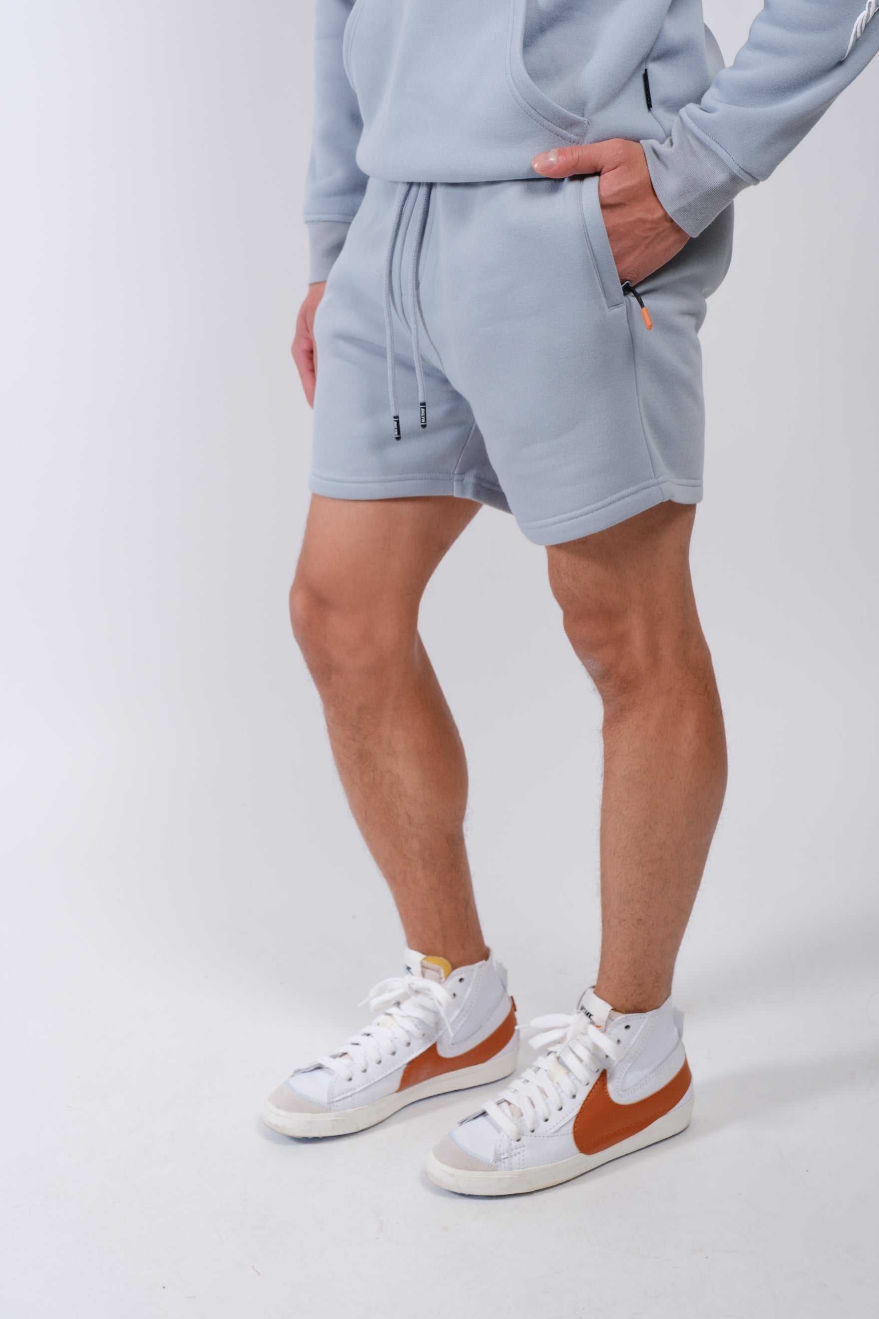 5 inch inseam fleece shorts by Brooklyn Cloth with secure zip pocket
#color_quarry