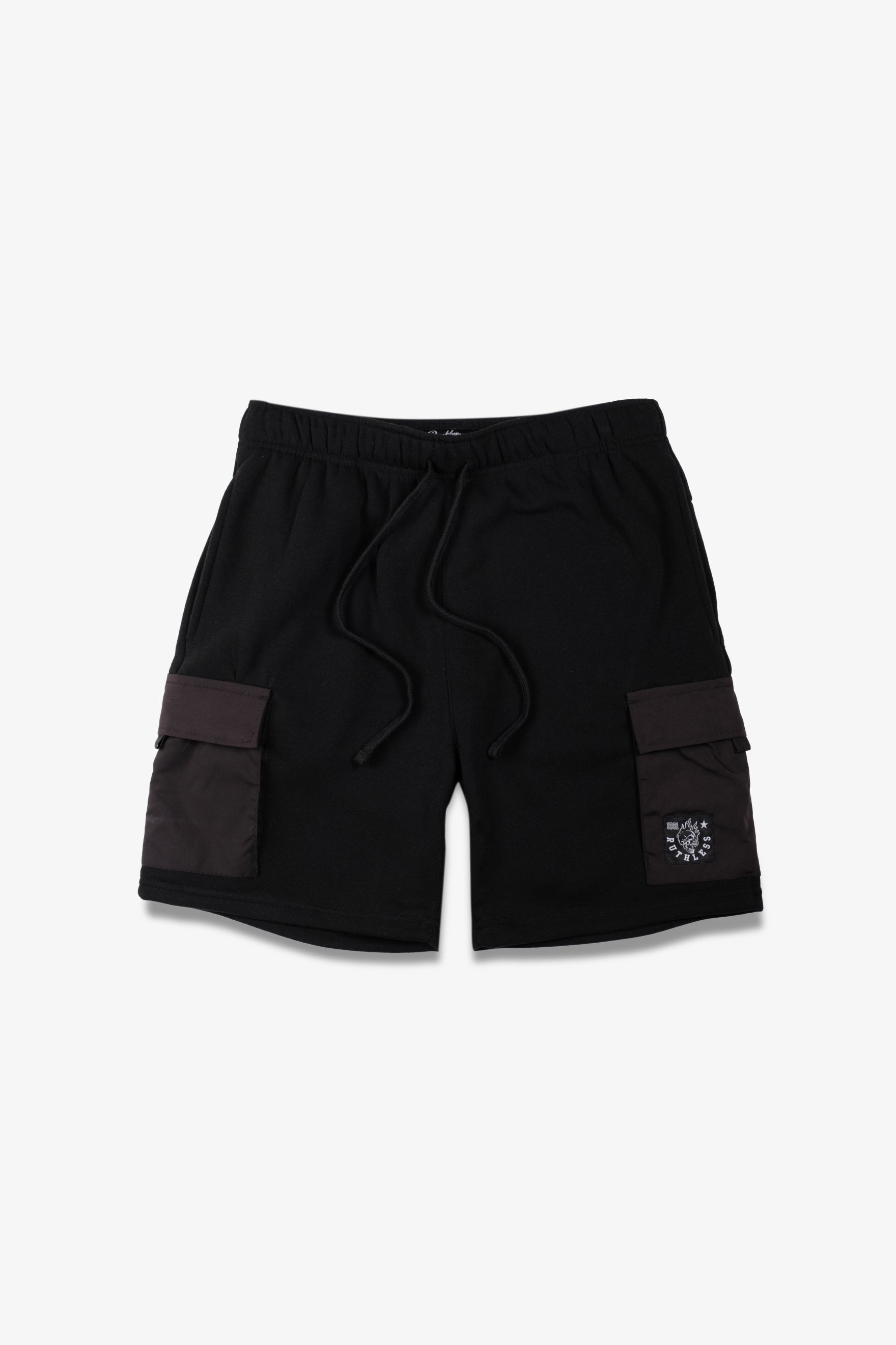 7 inch inseam men's fleece shorts with secure nylon pocket design
#color_black