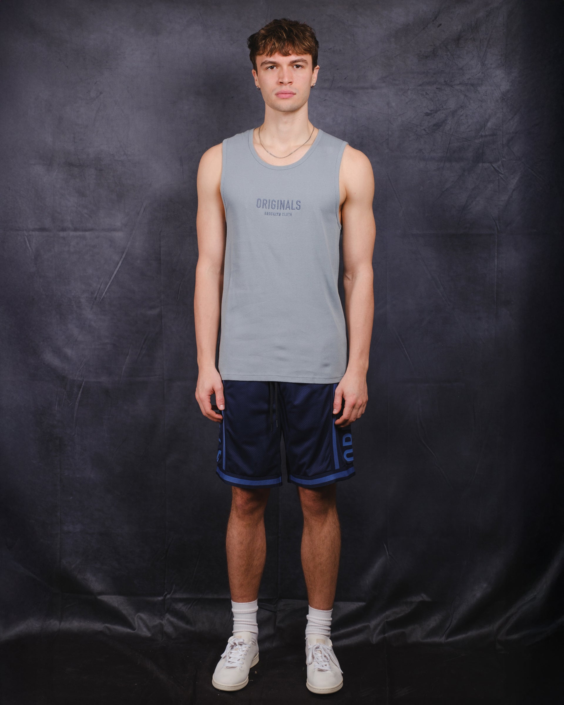 Originals Nylon Paneled Basketball Shorts 
#color_french-navy