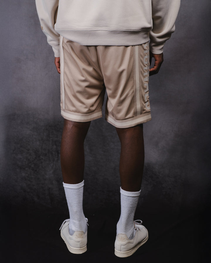 Men’s paneled basketball shorts with elastic waist 
#color_pumice-stone
