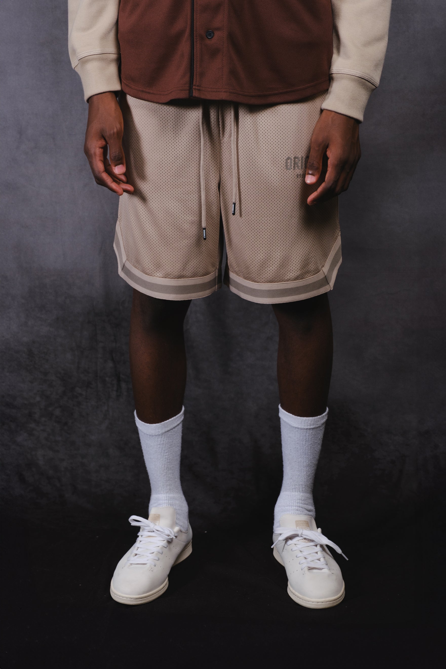 Men's Originals Retro Mesh Shorts with lightweight mesh fabric
#color_pumice-stone