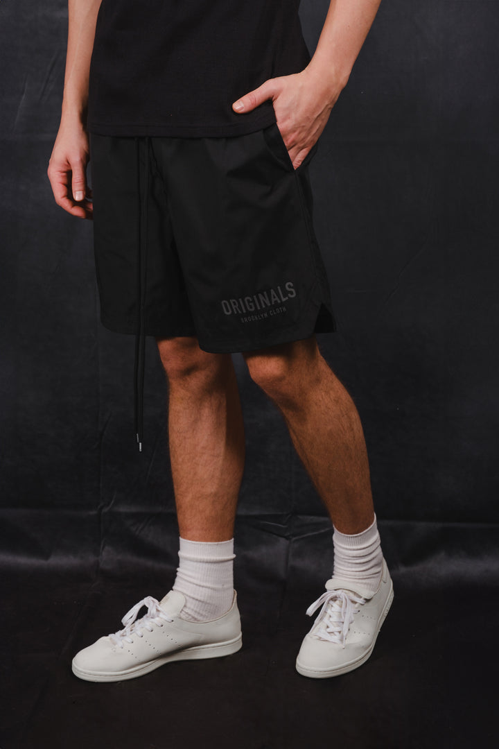 Lightweight Originals Retro Stretch Shorts with elastic waistband for men
#color_black