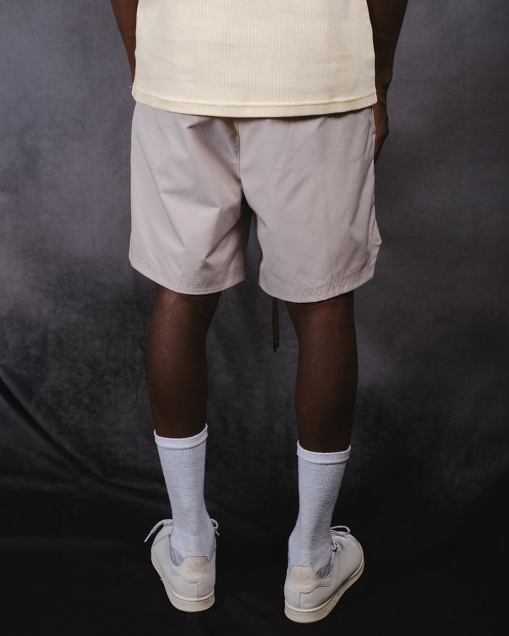 Men's Originals Retro Stretch Shorts with flexible fabric and relaxed fit
#color_sand