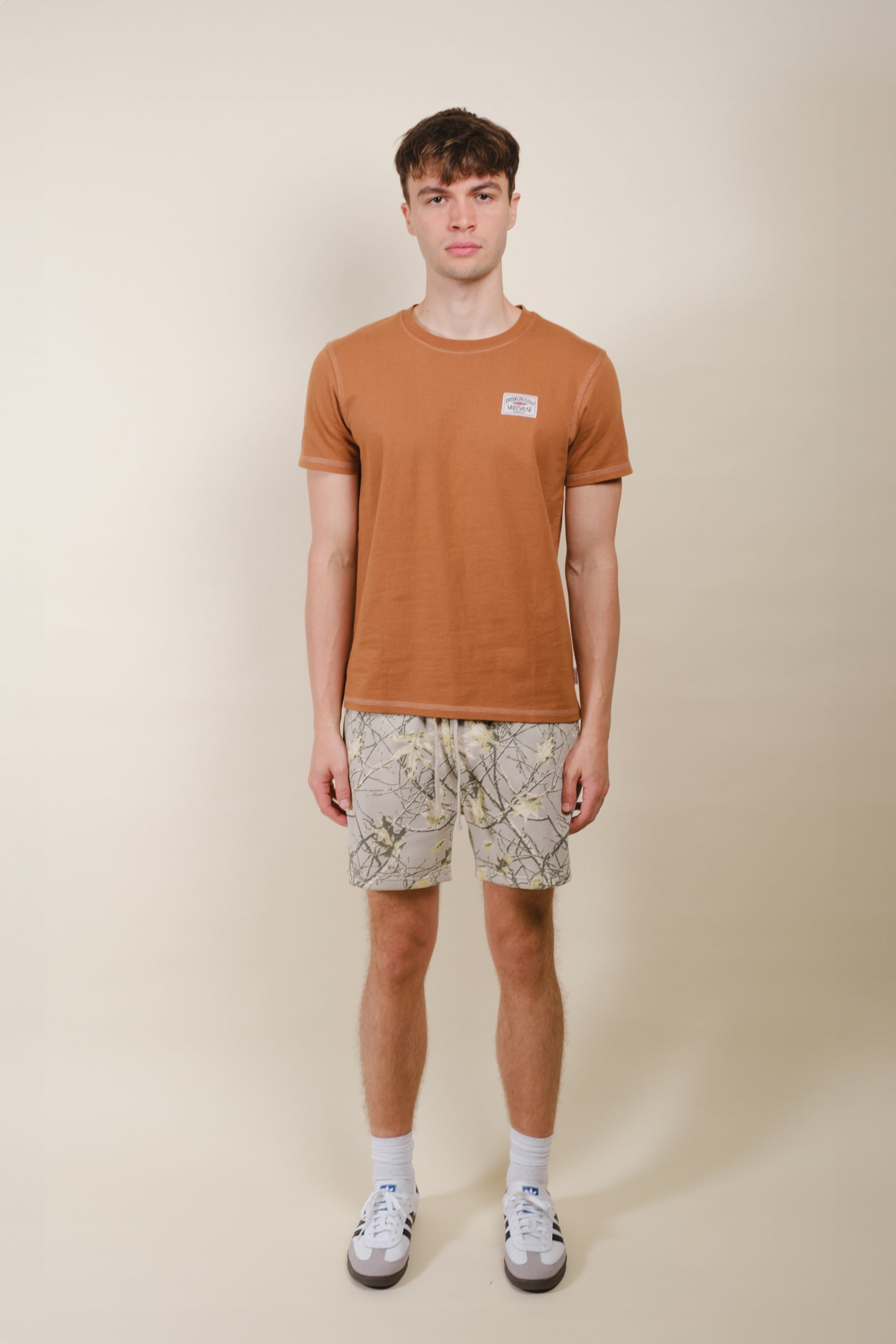 Relaxed Fit Real Tree Camo Fleece Short 
#color_sand