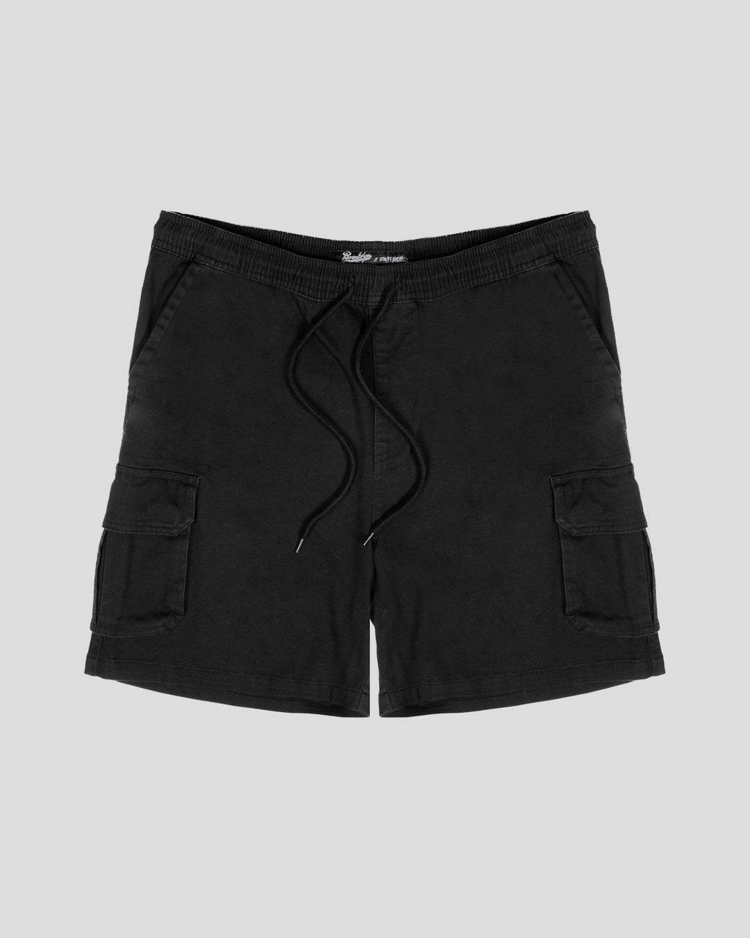 Washed Twill Cargo Short - Black