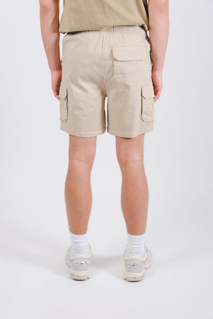 Comfortable washed twill cargo shorts
 #color_khaki