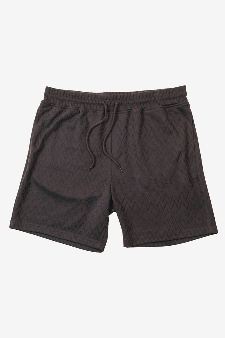 Men's aztec jacquard knit short with an elastic and drawstring waist
 #color_dusty-black