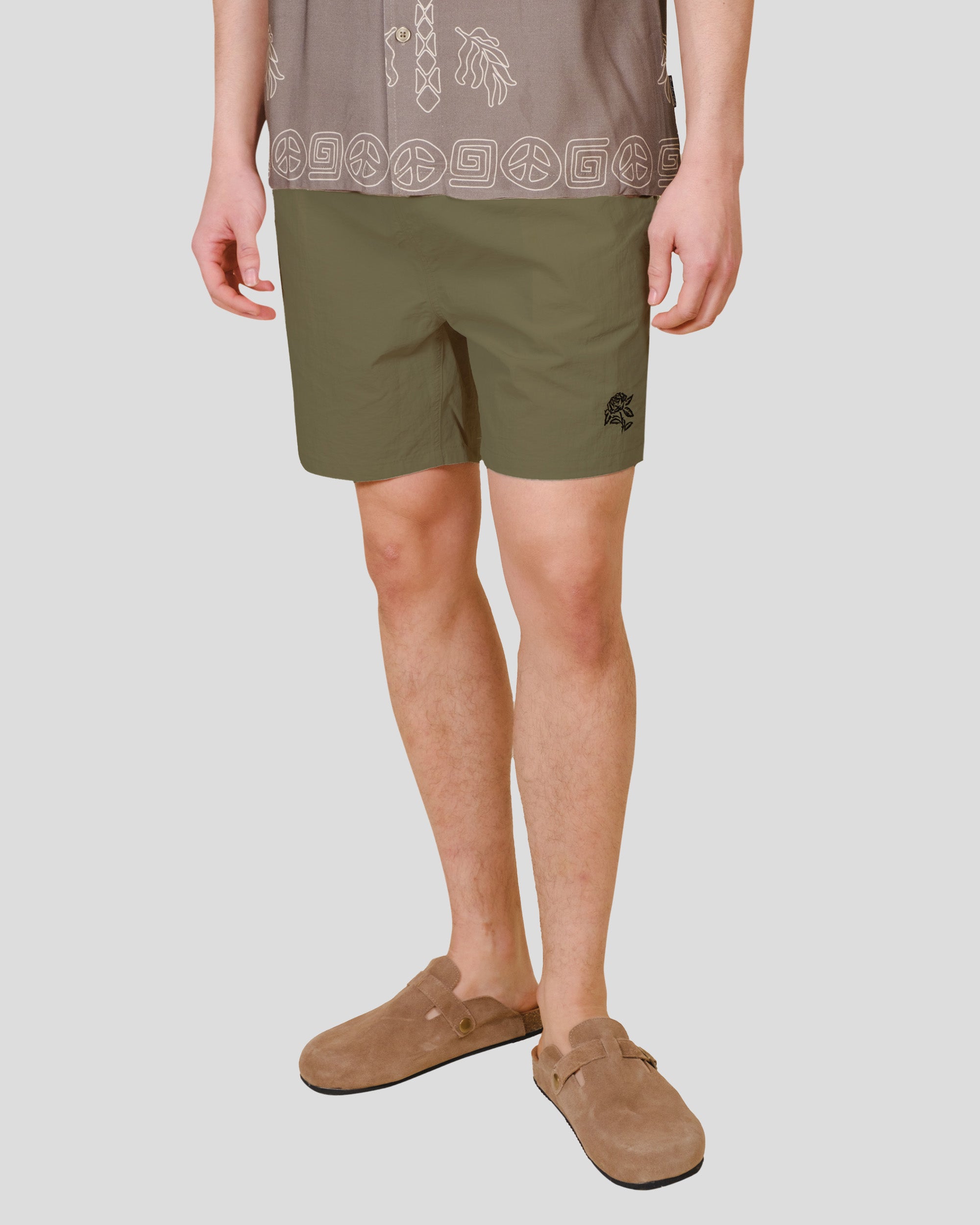 Monotone Crinkle Nylon Shorts