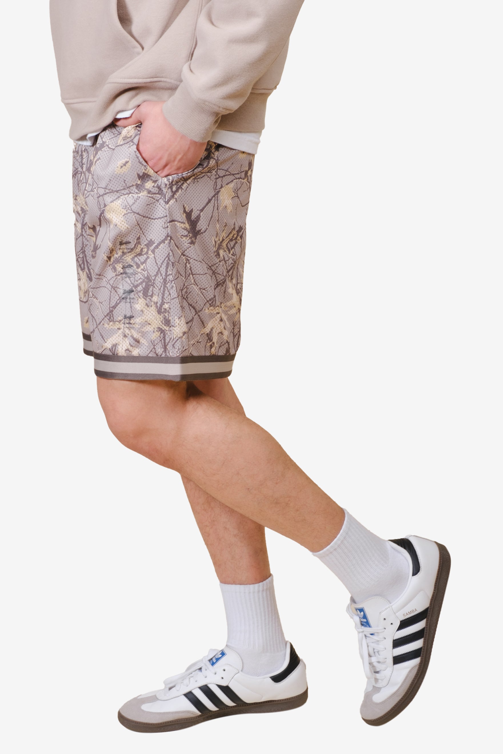 Men's sand  7" rib camo mesh shorts #color_sand