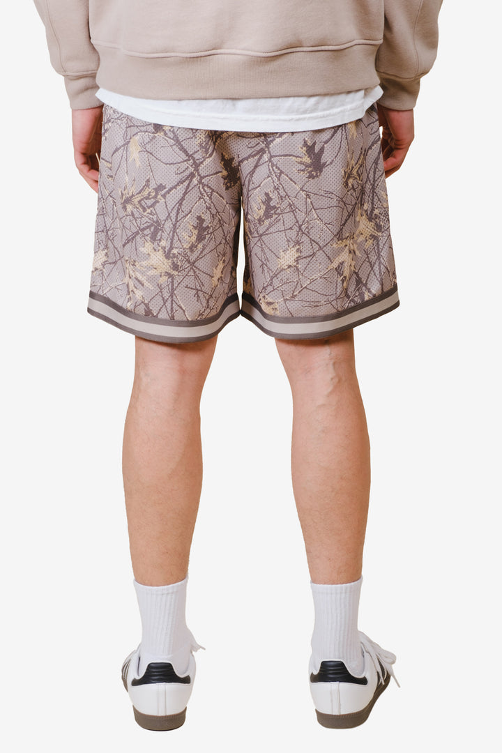 Brooklyn Cloth's men's rib camo mesh shorts with a 7" inseam and spacious side pockets 
#color_sand