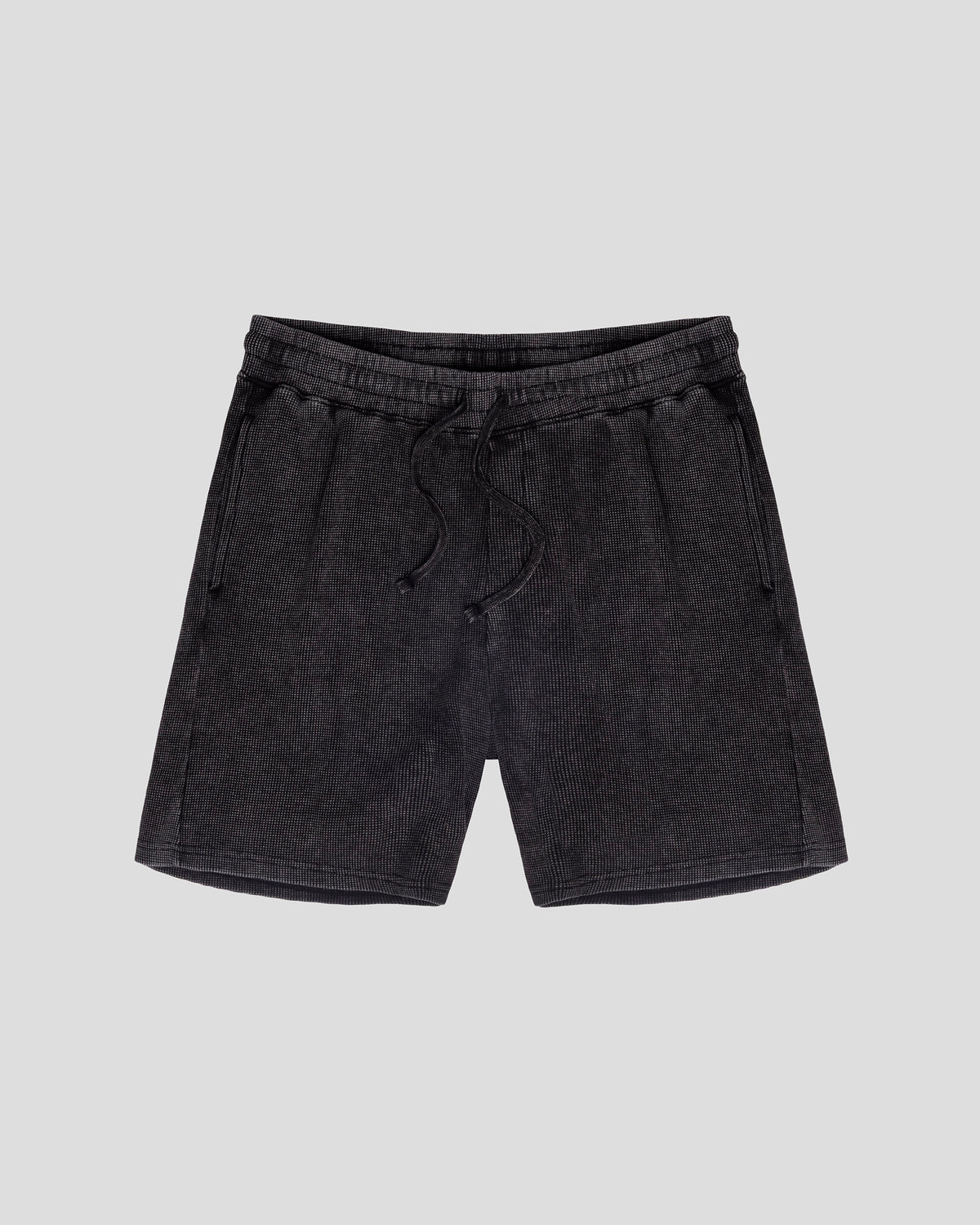 7" Waffle Knit Short in Black