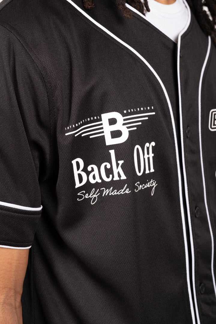 Graphic Back Off Mesh Baseball Jersey
#color_black