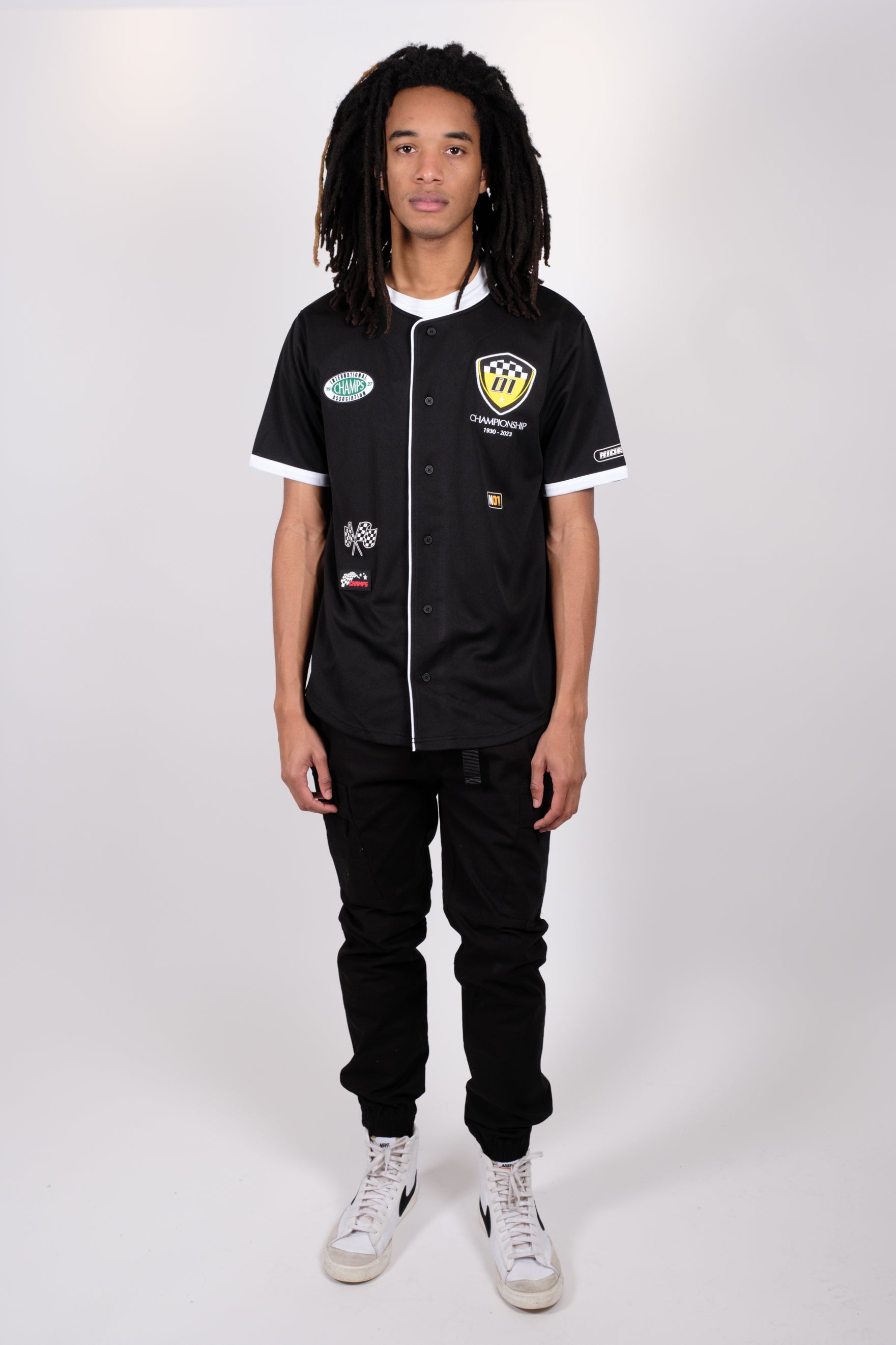 Mesh Baseball Jersey
#color_black and white