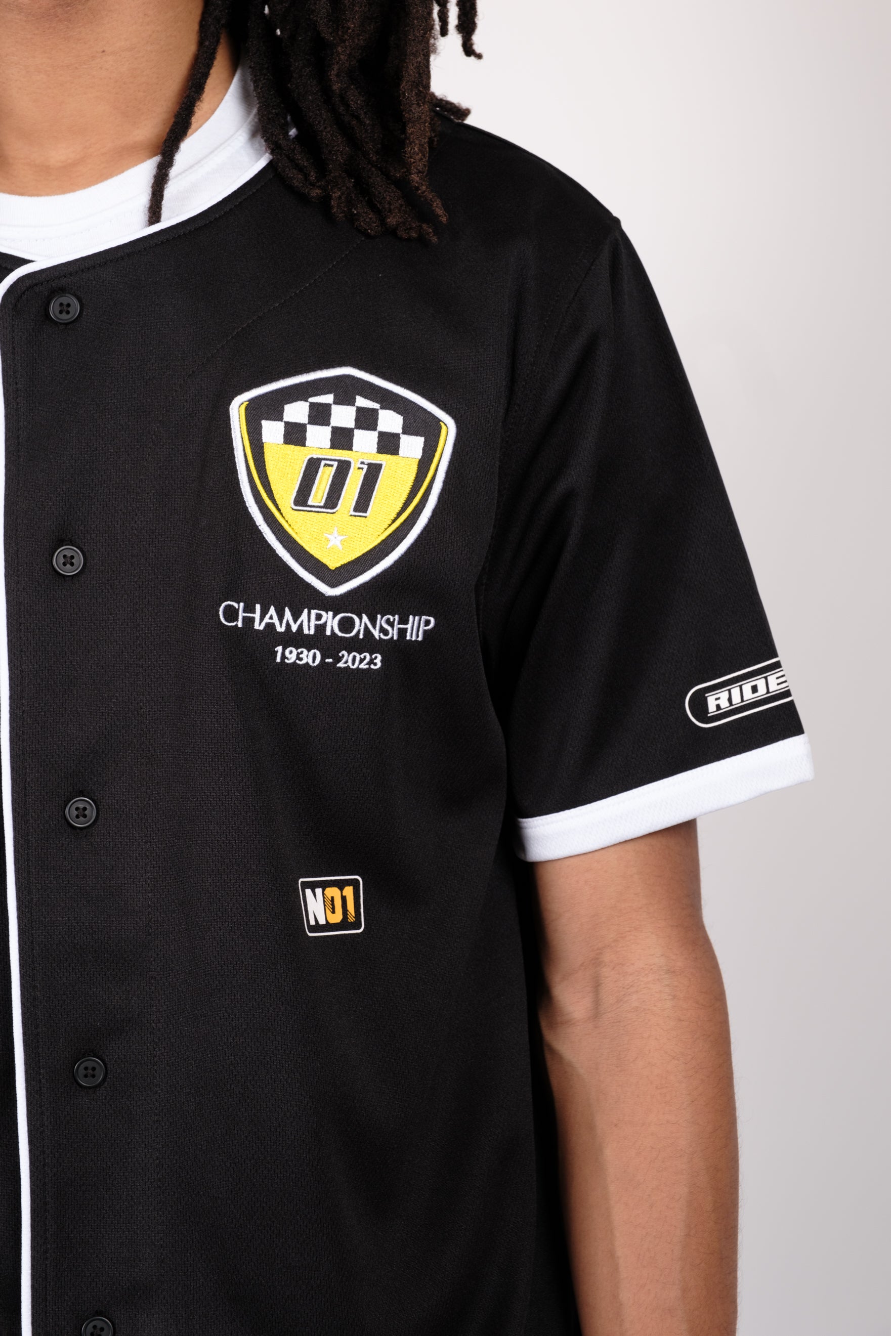 Mesh Baseball Men's Jersey
#color_black and white